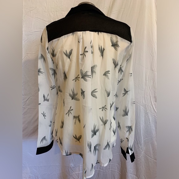 Sheer button down dragonfly blouse - Picture 2 of 4
